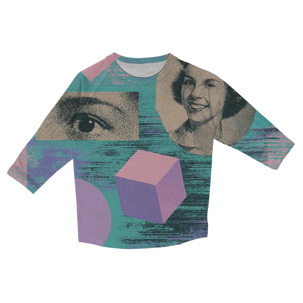 Abstract Vaporwave Collage stylish quarter sleeve tops