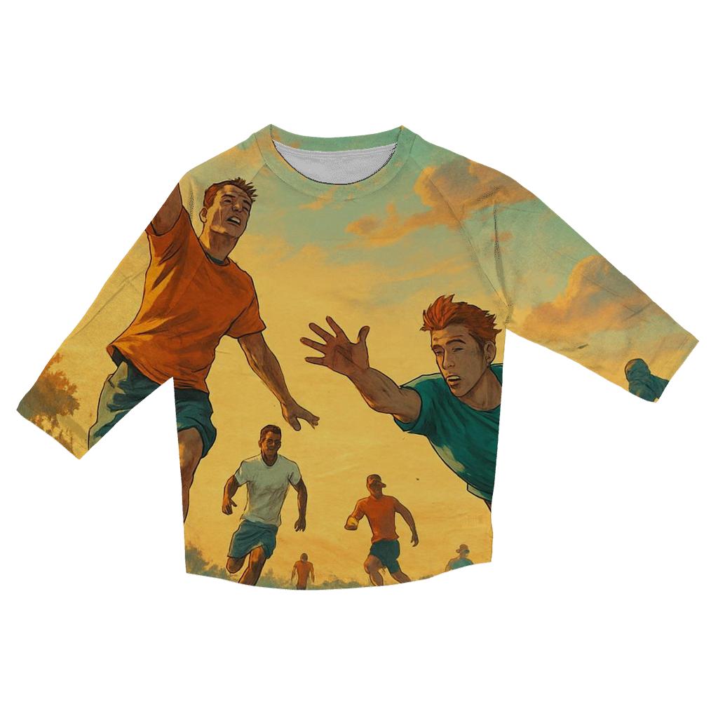 Ultimate Frisbee Sunset Game trendy 3/4 sleeve tops