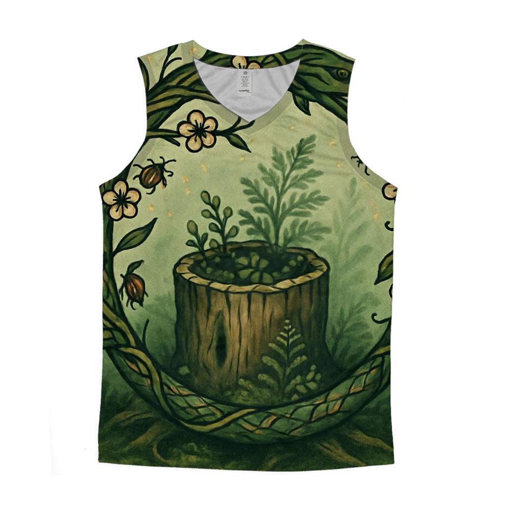 Verdant Ouroboros Grove graphic print tank tops