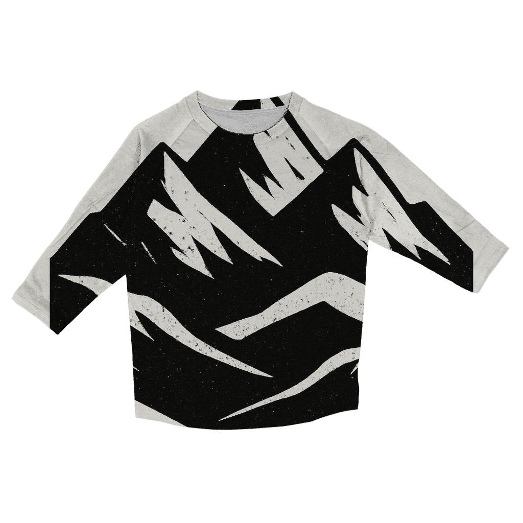 Monochrome Mountain Icon custom 3/4 sleeve shirts
