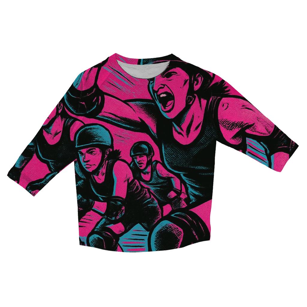 Roller Derby Neon Riot cotton quarter sleeve shirts