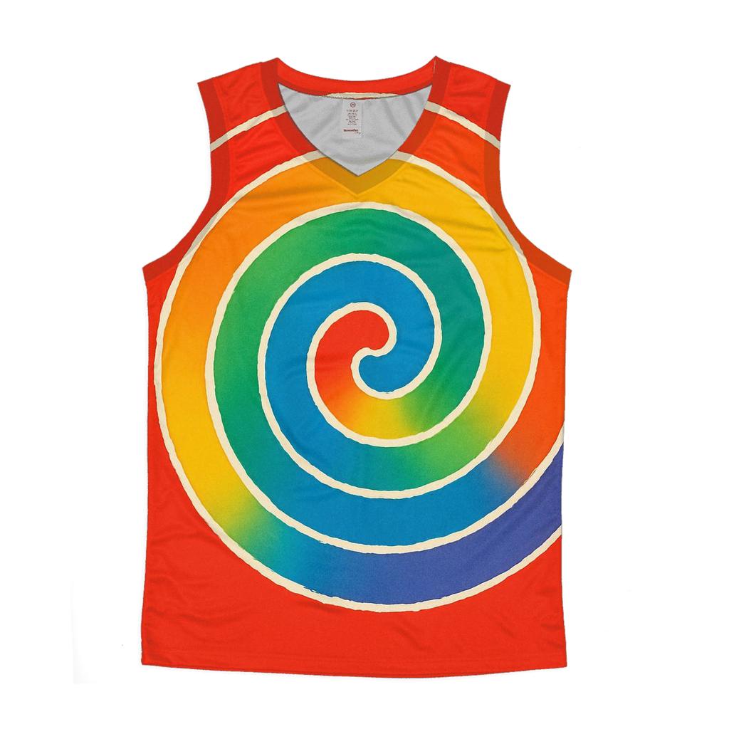 Classic Rainbow Spiral personalized athletic tanks