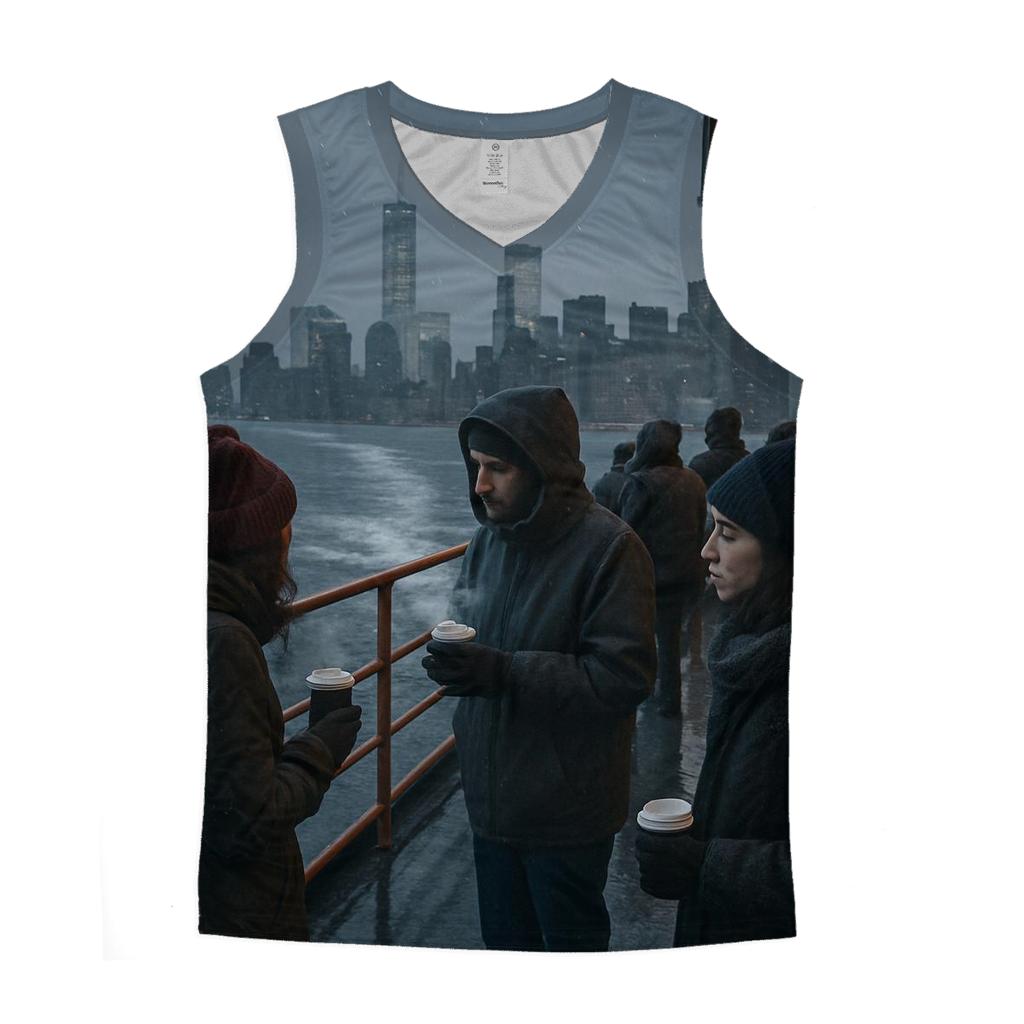 Winter Evening Ferry Crossing To Staten Island trendy fitted tank tops