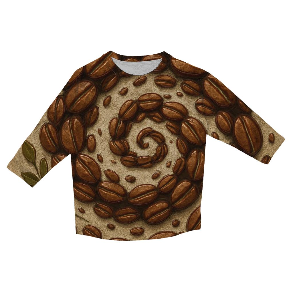 Bean Spiral Crest trendy 3/4 sleeve tops