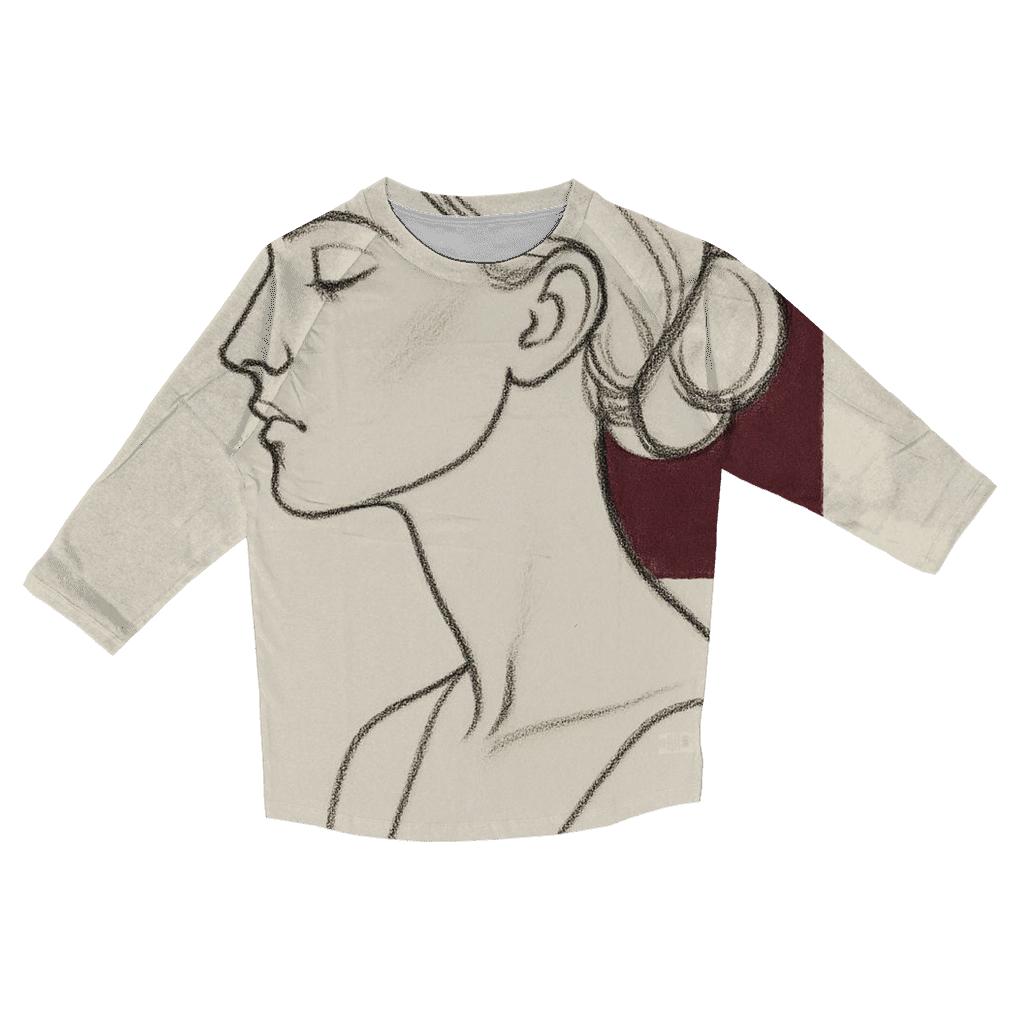 Minimal Line Art Portrait stylish quarter sleeve tops