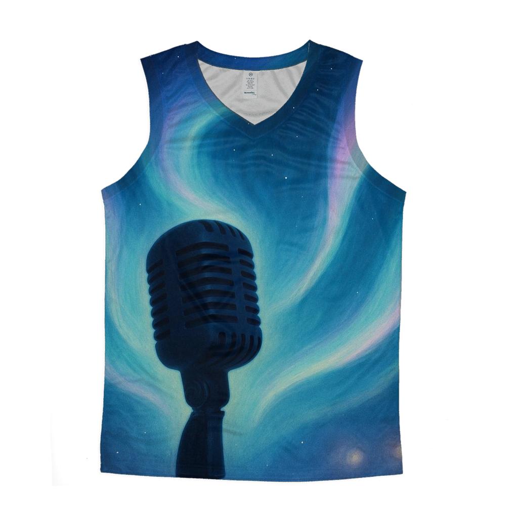 Microphone Aurora personalized athletic tanks