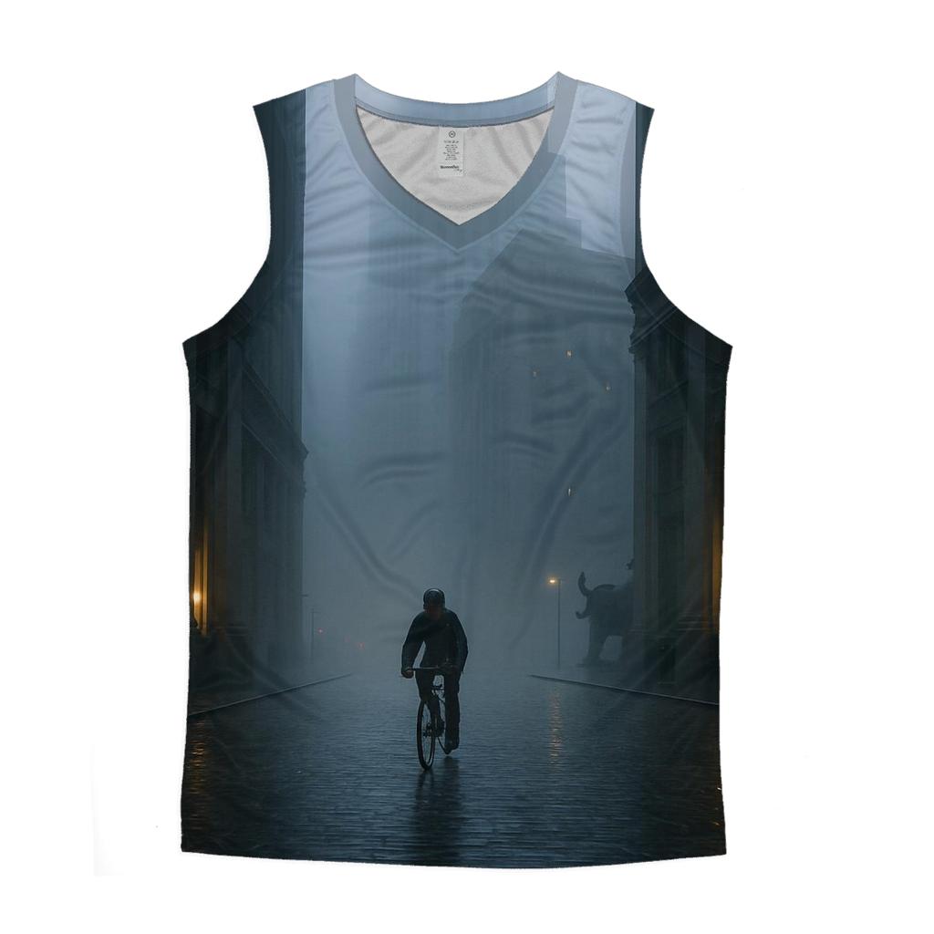 Fogbound Dawn Over The Financial District custom tank tops