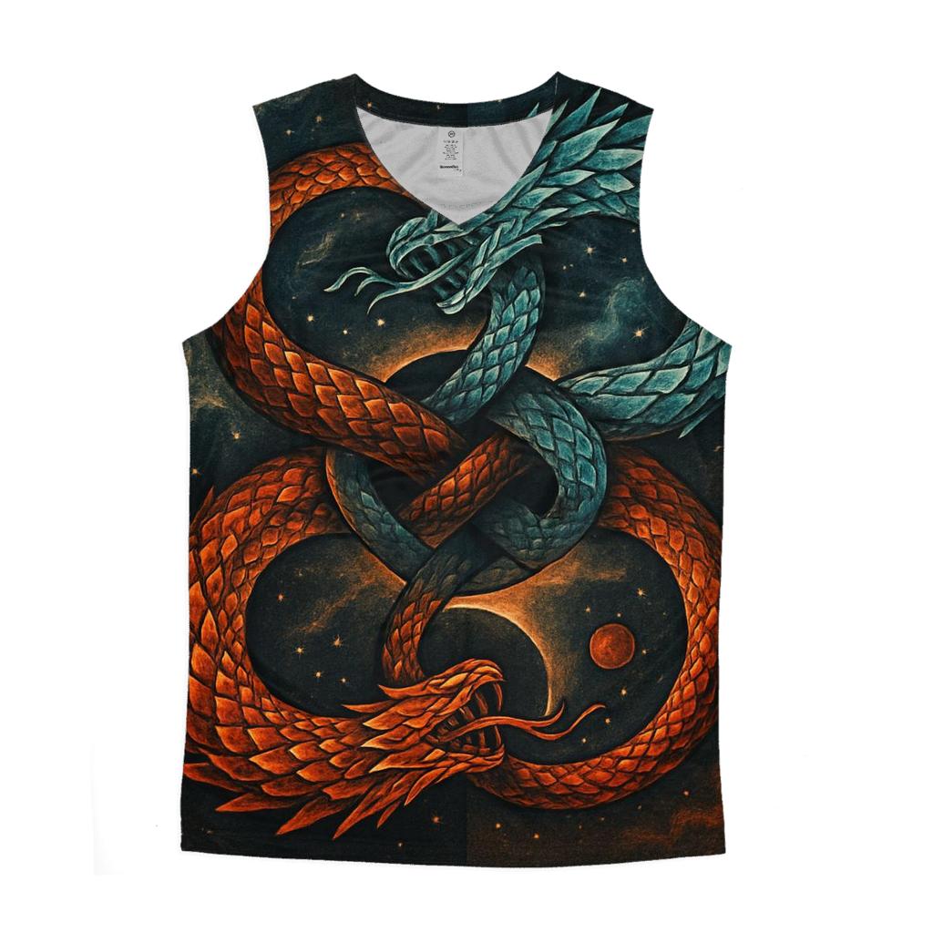 Binary Ouroboros Twin Souls designer workout tanks