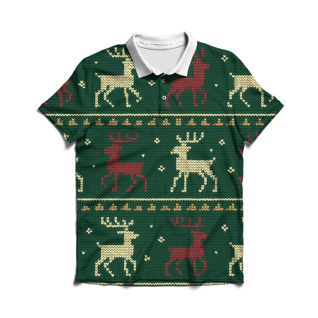 Reindeer Ribbon Carousel Design personalized polo shirts