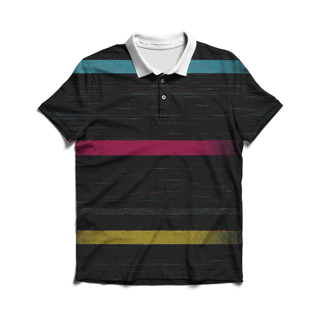 VHS Static Stripes premium cotton polo shirts