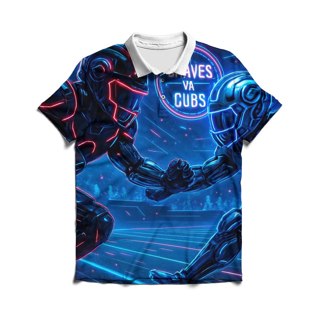 Neon Night Blitz embroidered polo tops