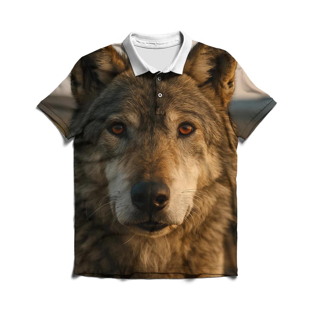 Elder Wolf Portrait Study casual sports polo shirts