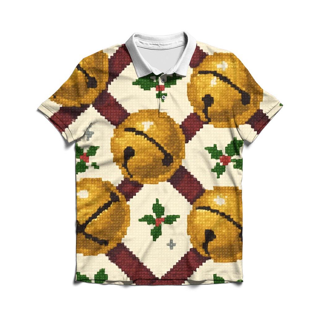 Sleigh Bell Crisscross Design stylish collar polo tees