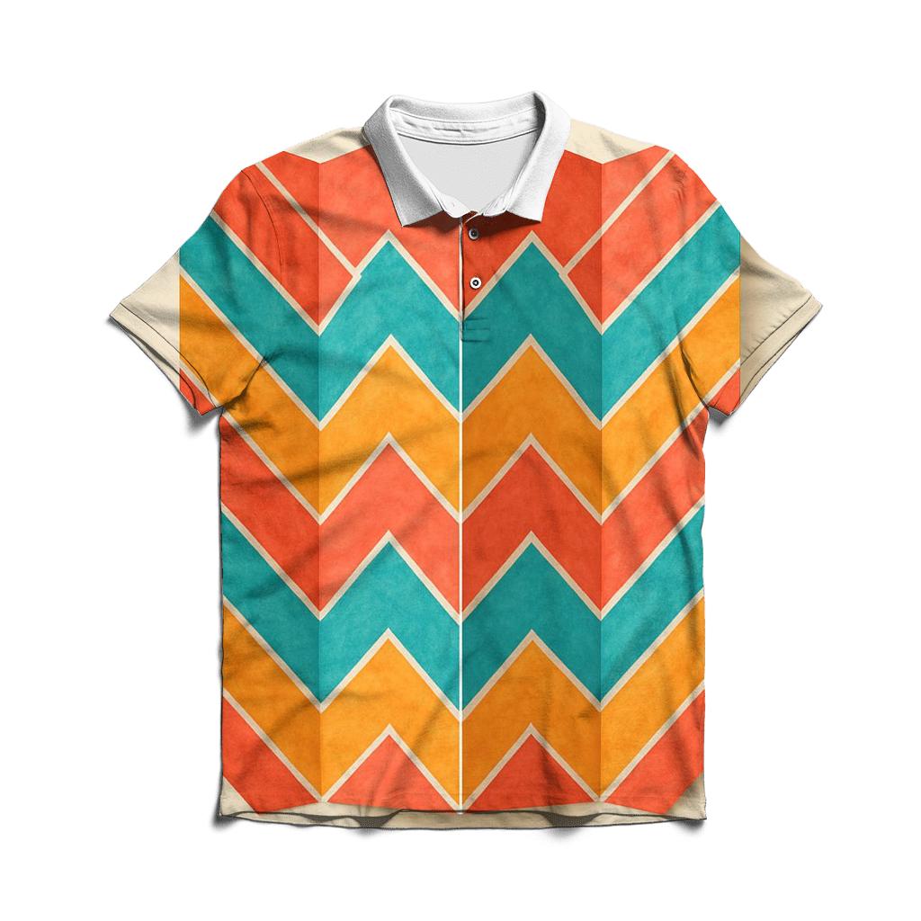 Chevron Accordion Fold custom polo shirts