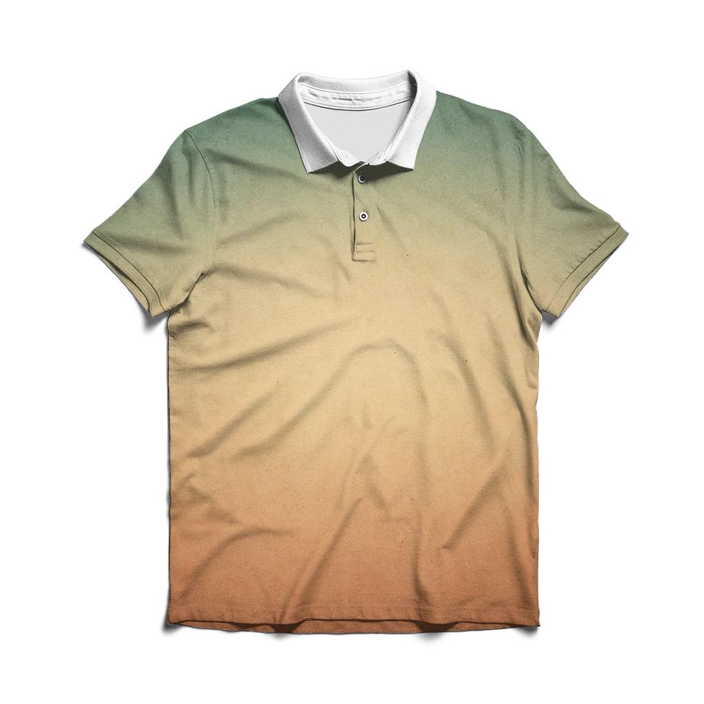 Vintage Teal Fade embroidered polo tops