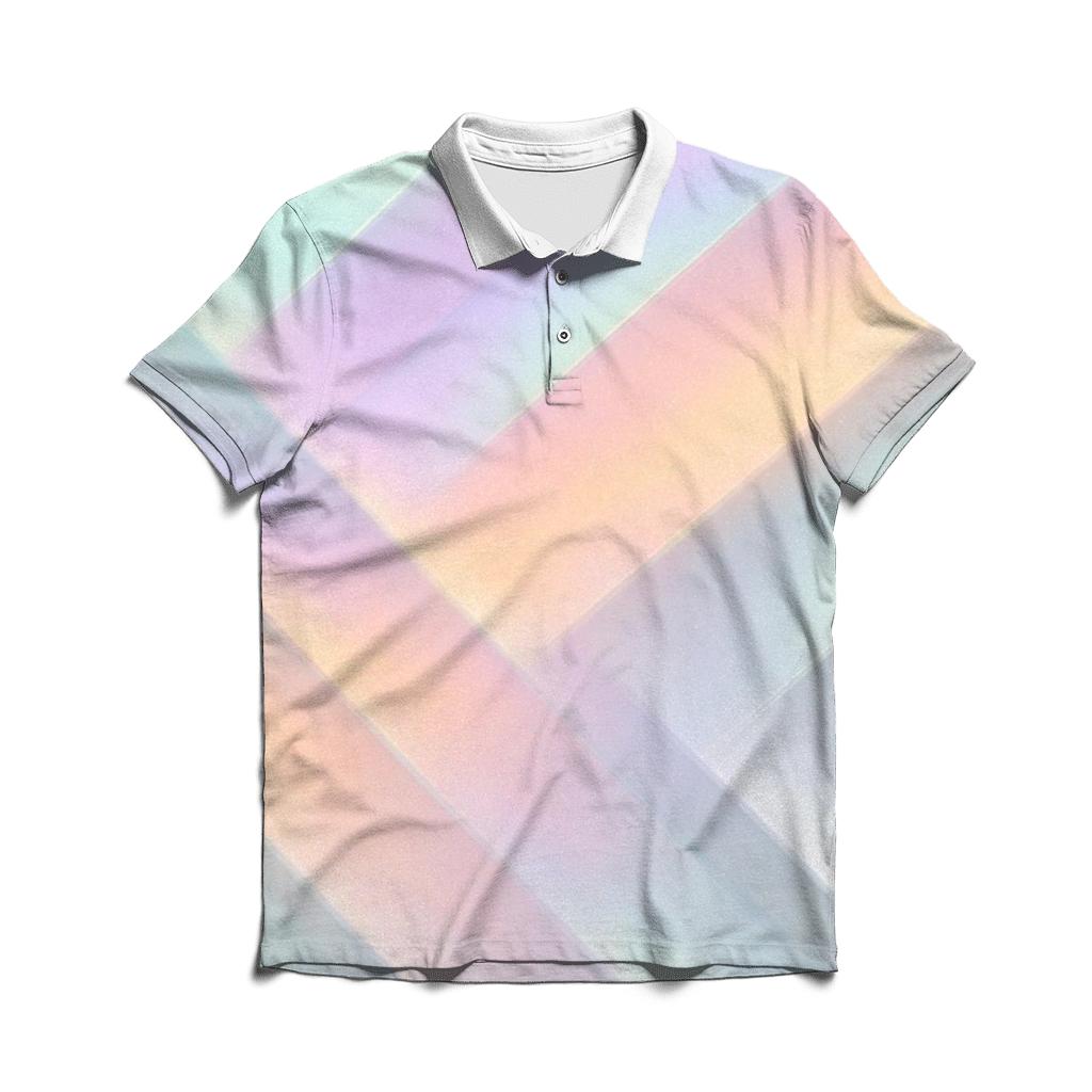 Iridescent Prism Flow personalized polo shirts