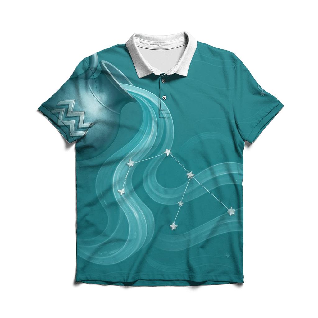 Aquarius Water Bearer Wave Chart personalized polo shirts