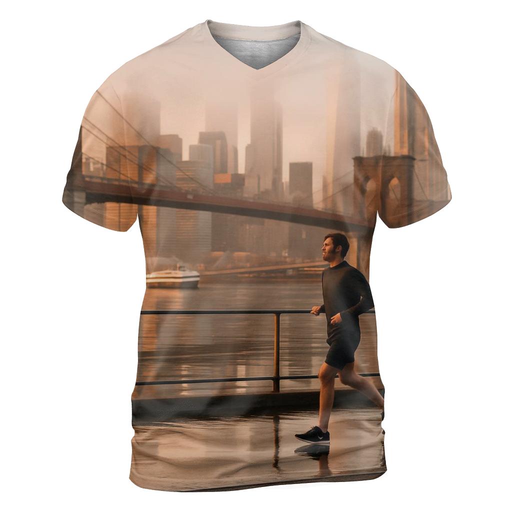 Sunrise Reflections Over Lower Manhattan statement graphic shirts