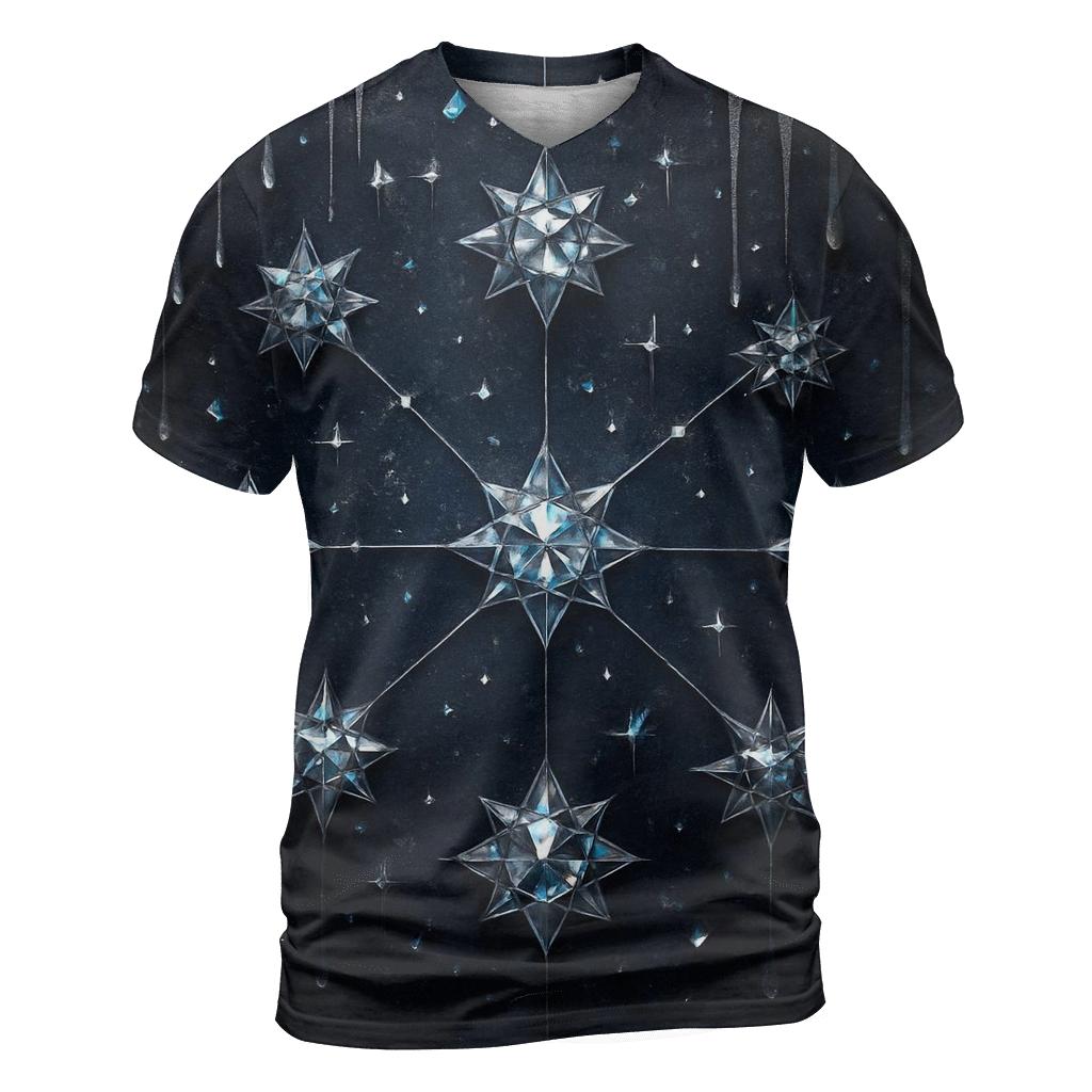 Midnight Prism Constellation artistic all-over print tops