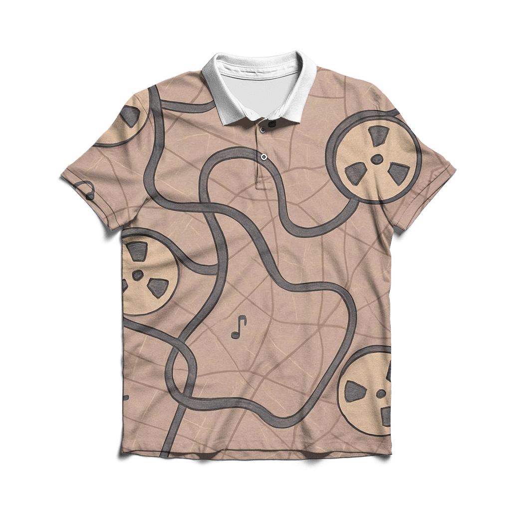 Tape Rewind Map casual sports polo shirts