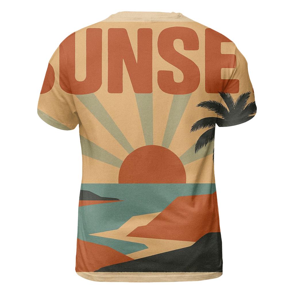 Vintage Travel Poster Sunset designer pattern shirts