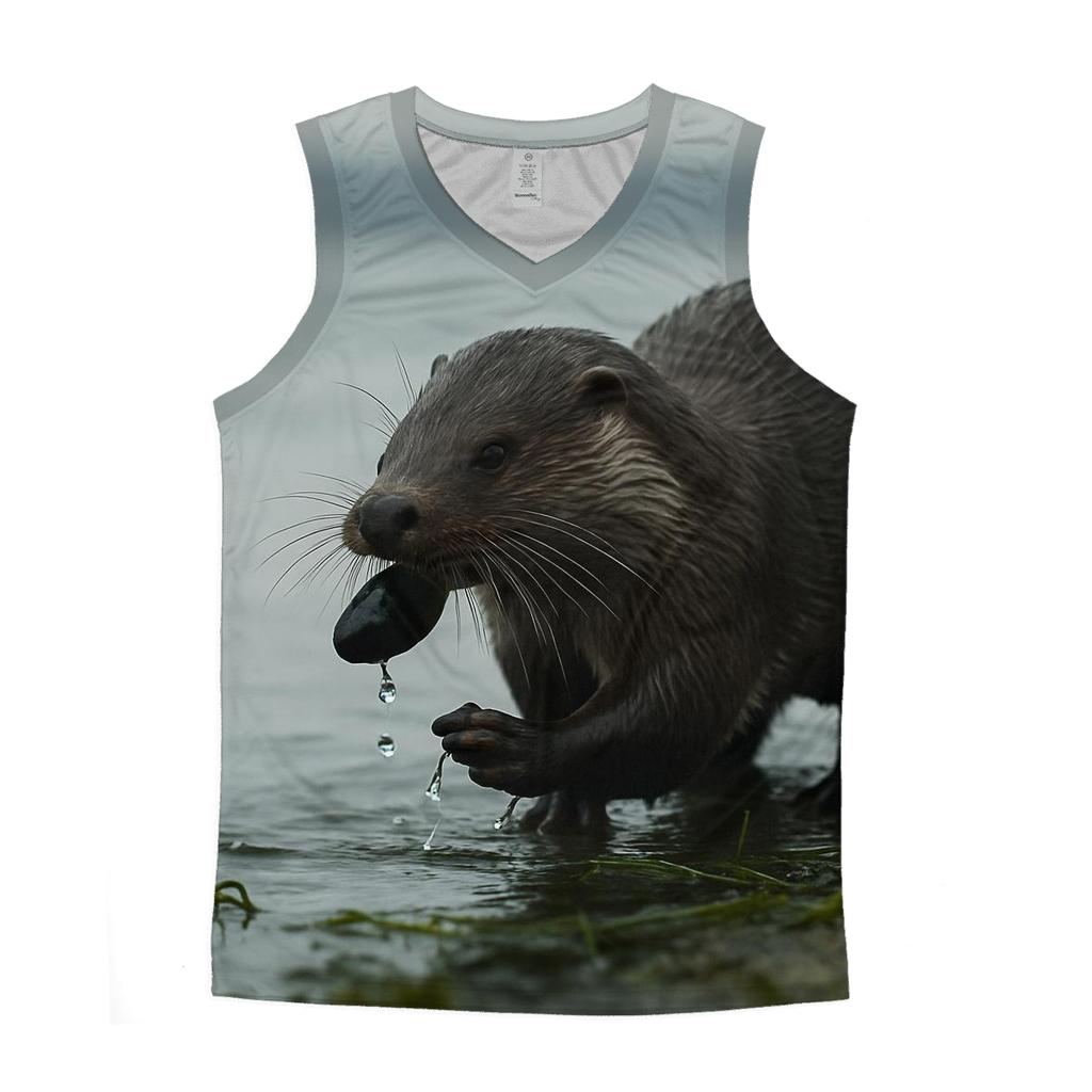 Estuary Stealth Eurasian Otter graphic print tank tops