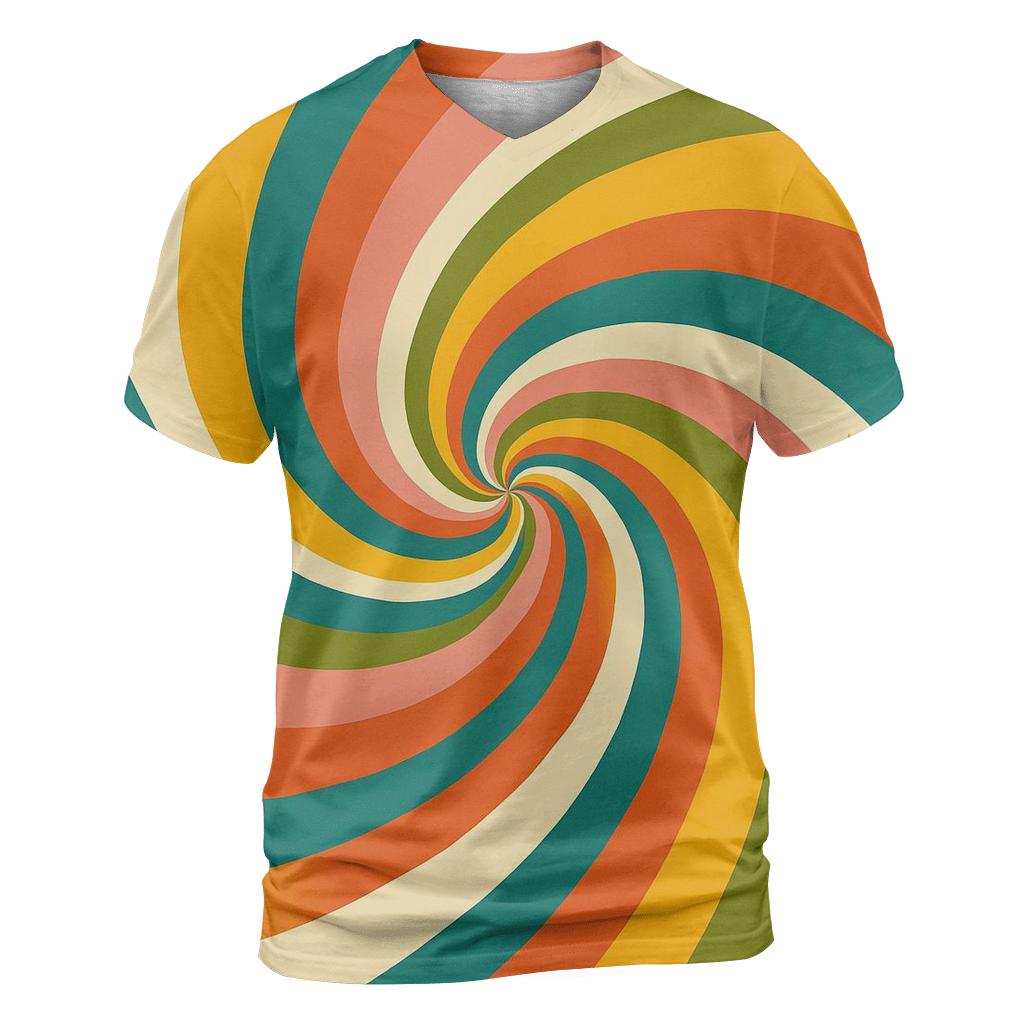 Groovy Rainbow Swirl trendy printed shirt styles