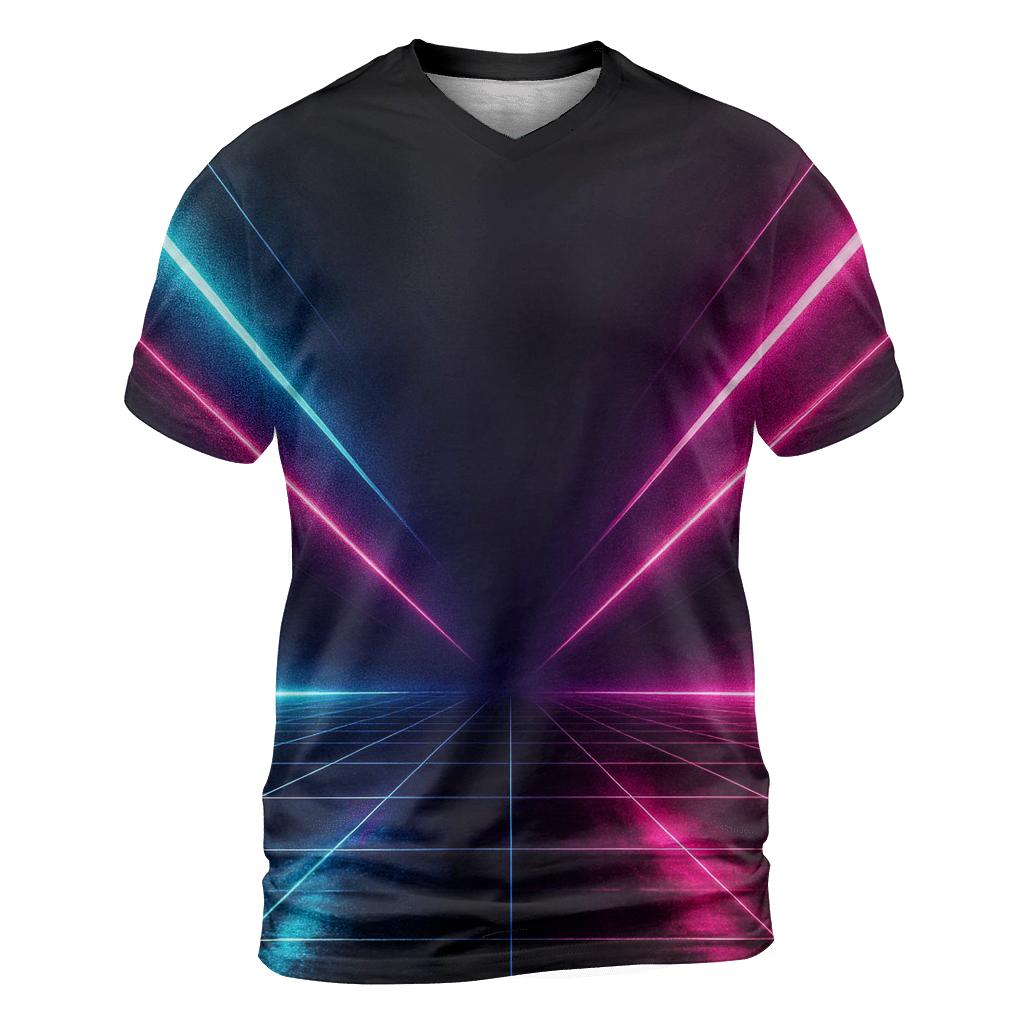 Neon Grid Surge custom all-over print shirts