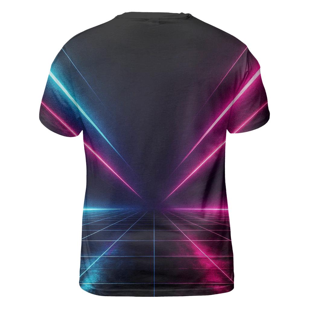 Neon Grid Surge custom all-over print shirts