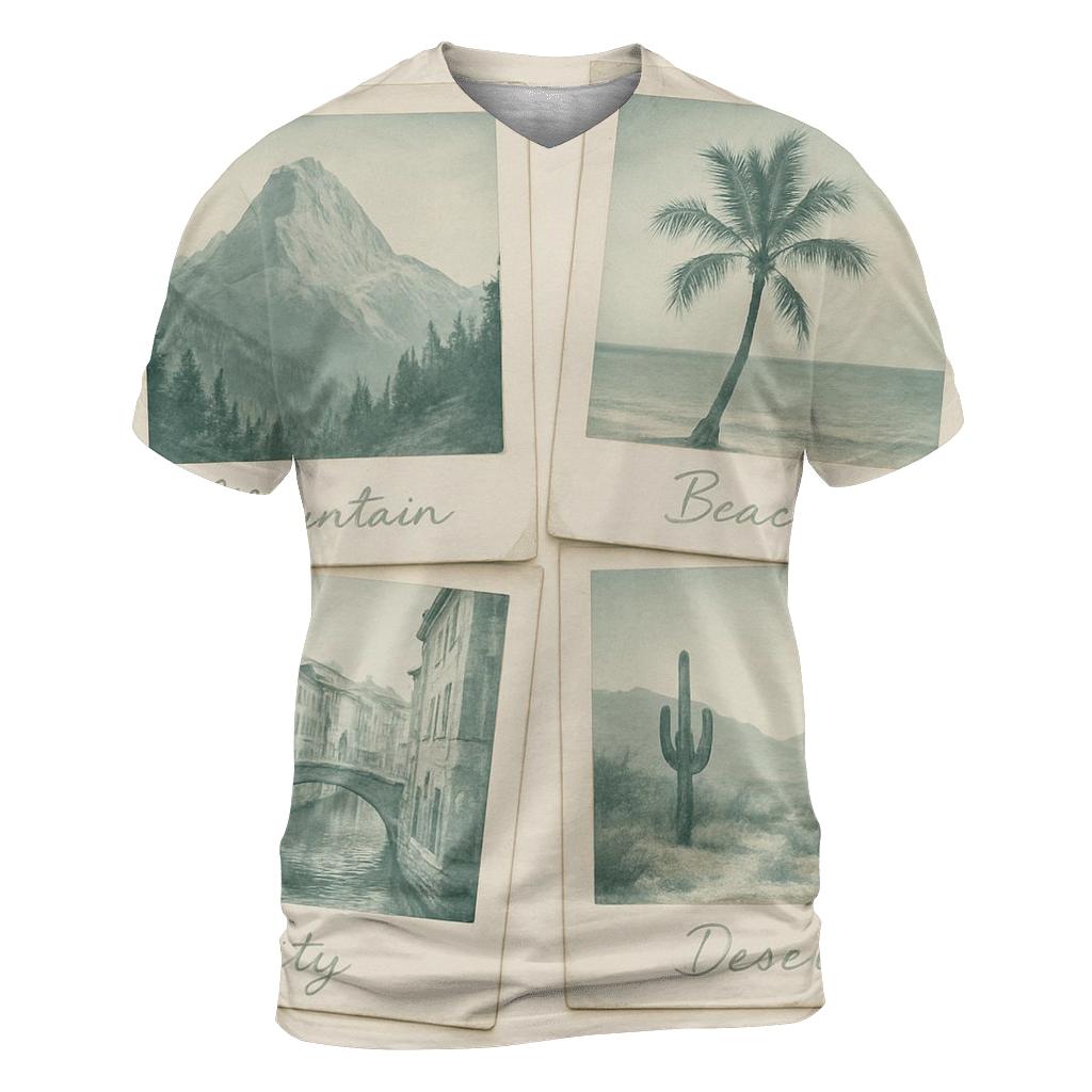 Polaroid Travel Memory Collage custom all-over print shirts
