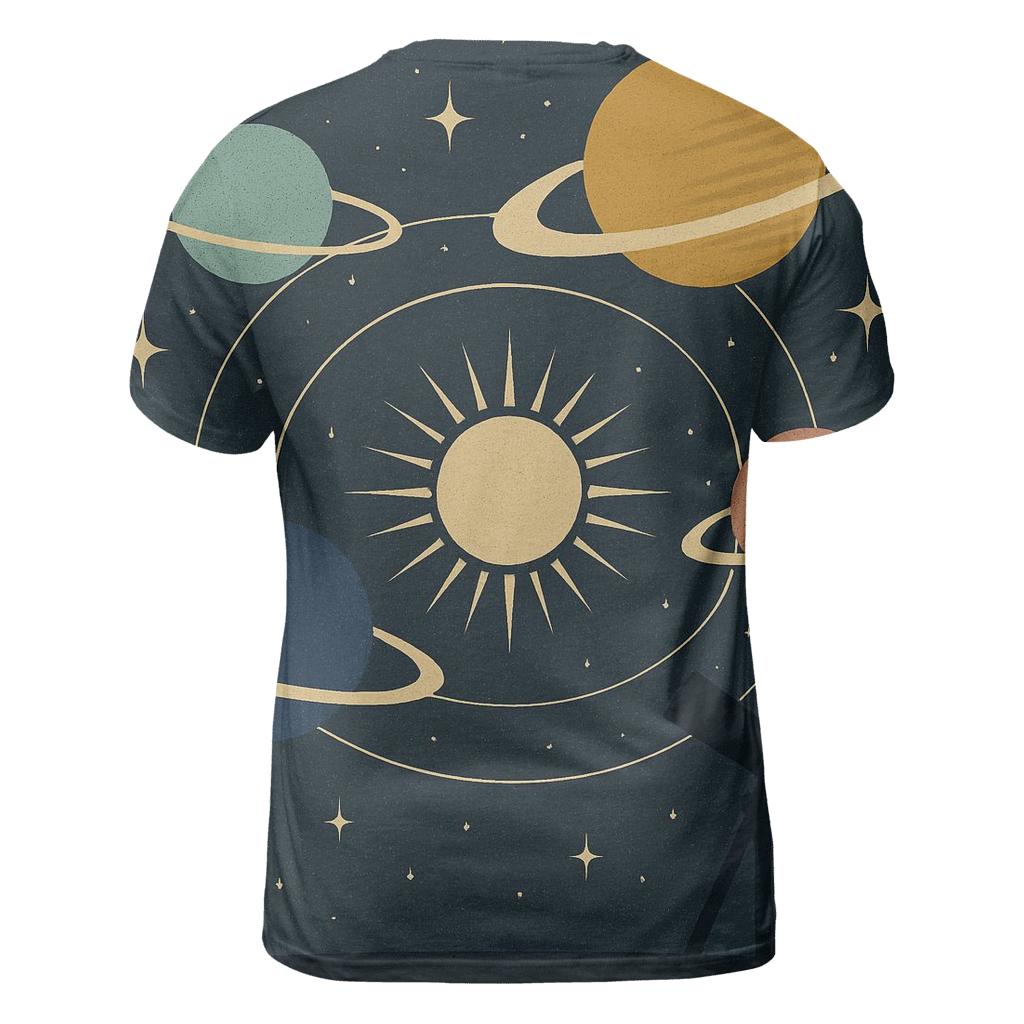 Retro Cosmic Orbit creative print fashion shirts