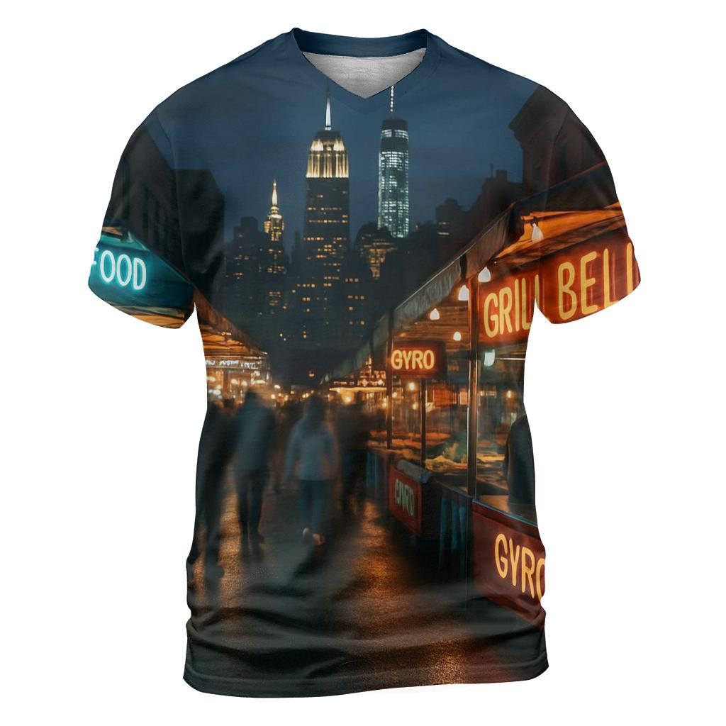 Night Market Alley With Skyline Vista custom all-over print shirts