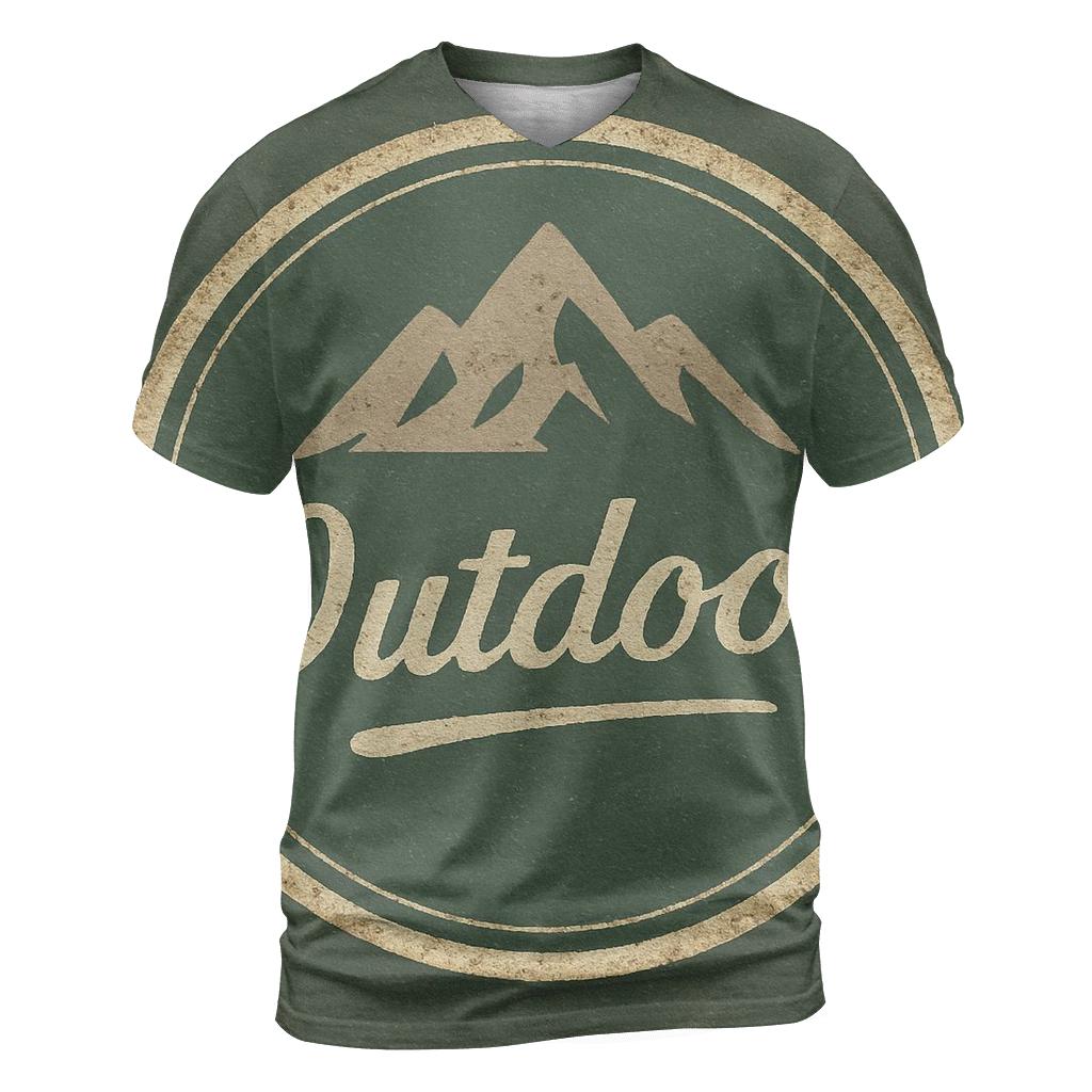Weathered Mountain Lodge Badge designer pattern shirts