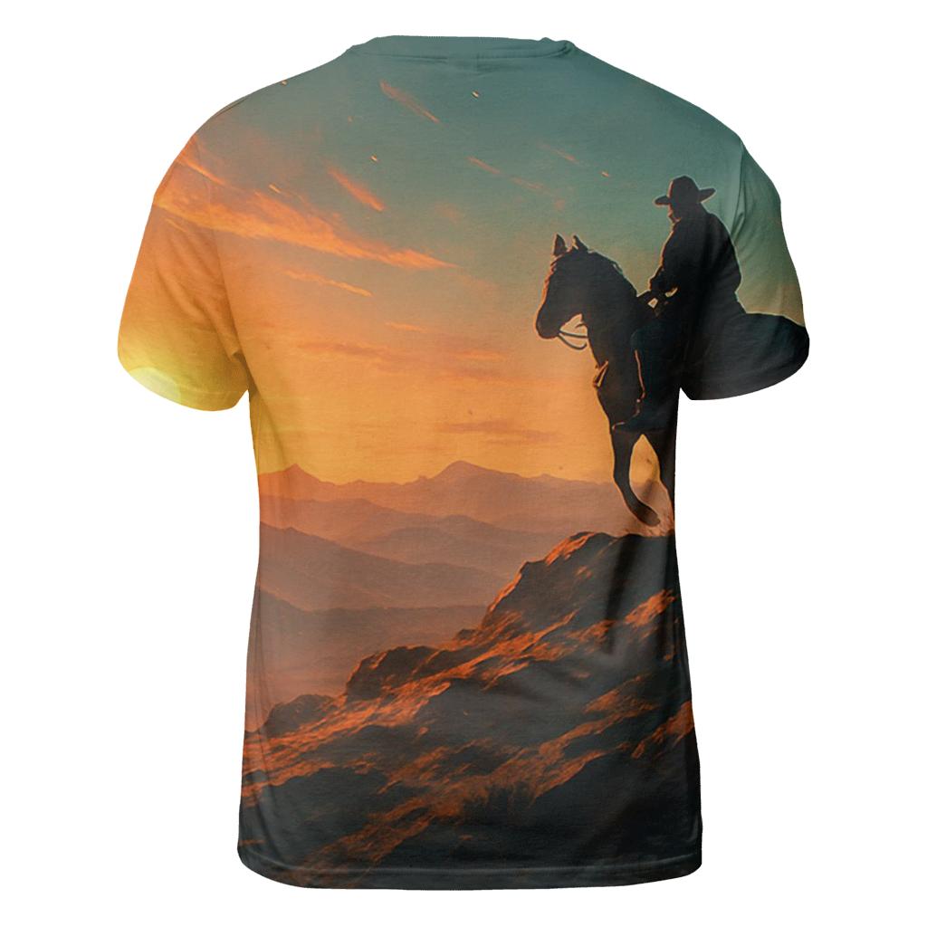 Sunrise Mountain Biking creative print fashion shirts