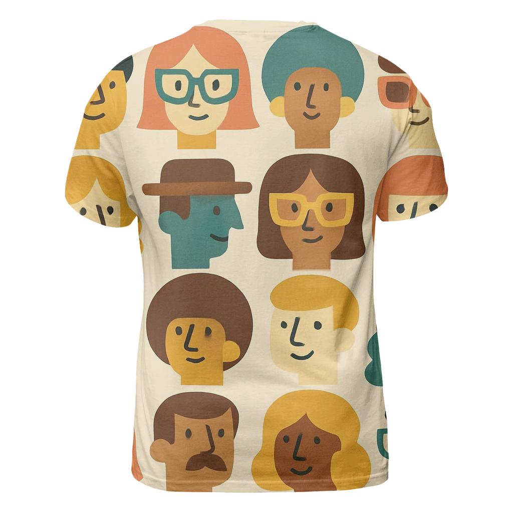 Funky Geometric Faces designer pattern shirts
