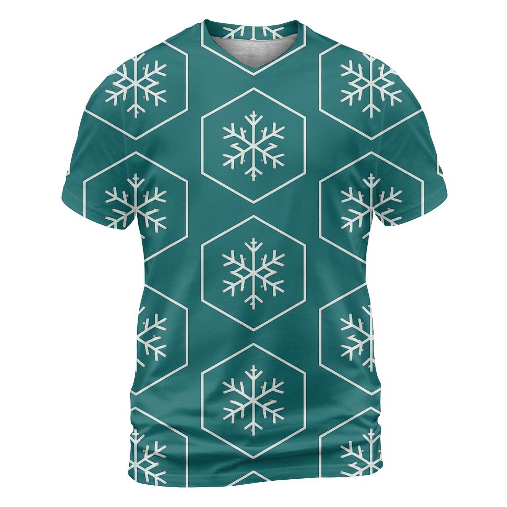 Snowflake Grid artistic all-over print tops