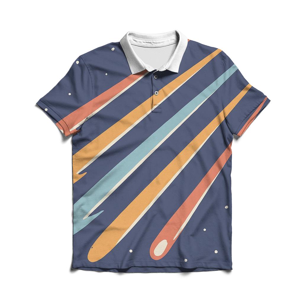 Comet Fan Overprint embroidered polo tops