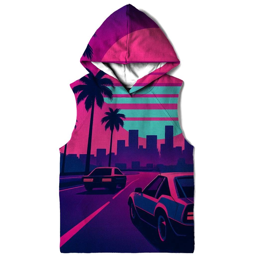 Neon Sunset Boulevard graphic hoodies