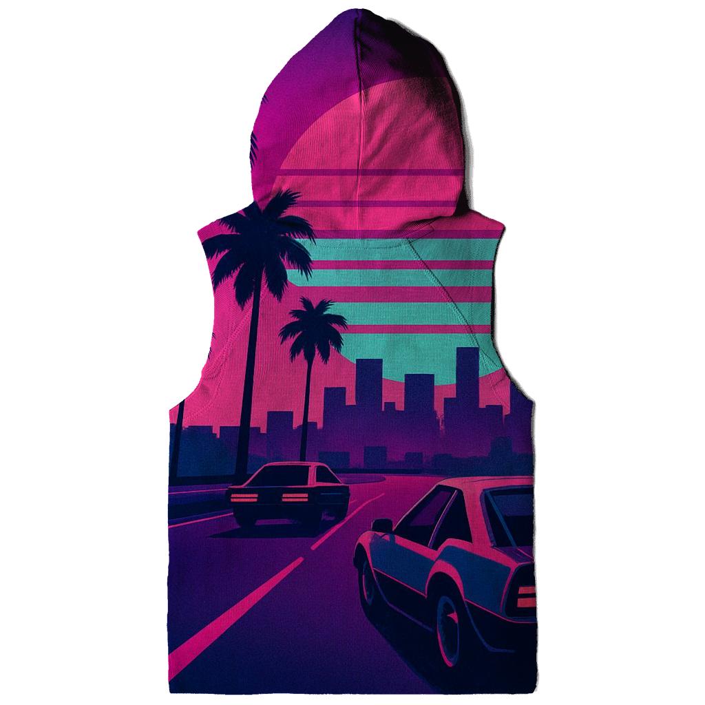 Neon Sunset Boulevard graphic hoodies