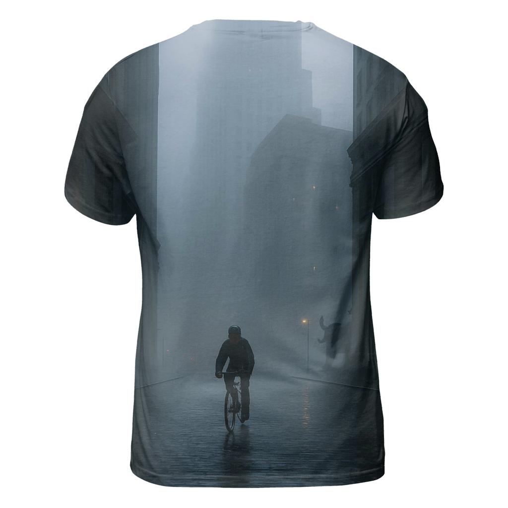 Fogbound Dawn Over The Financial District custom all-over print shirts