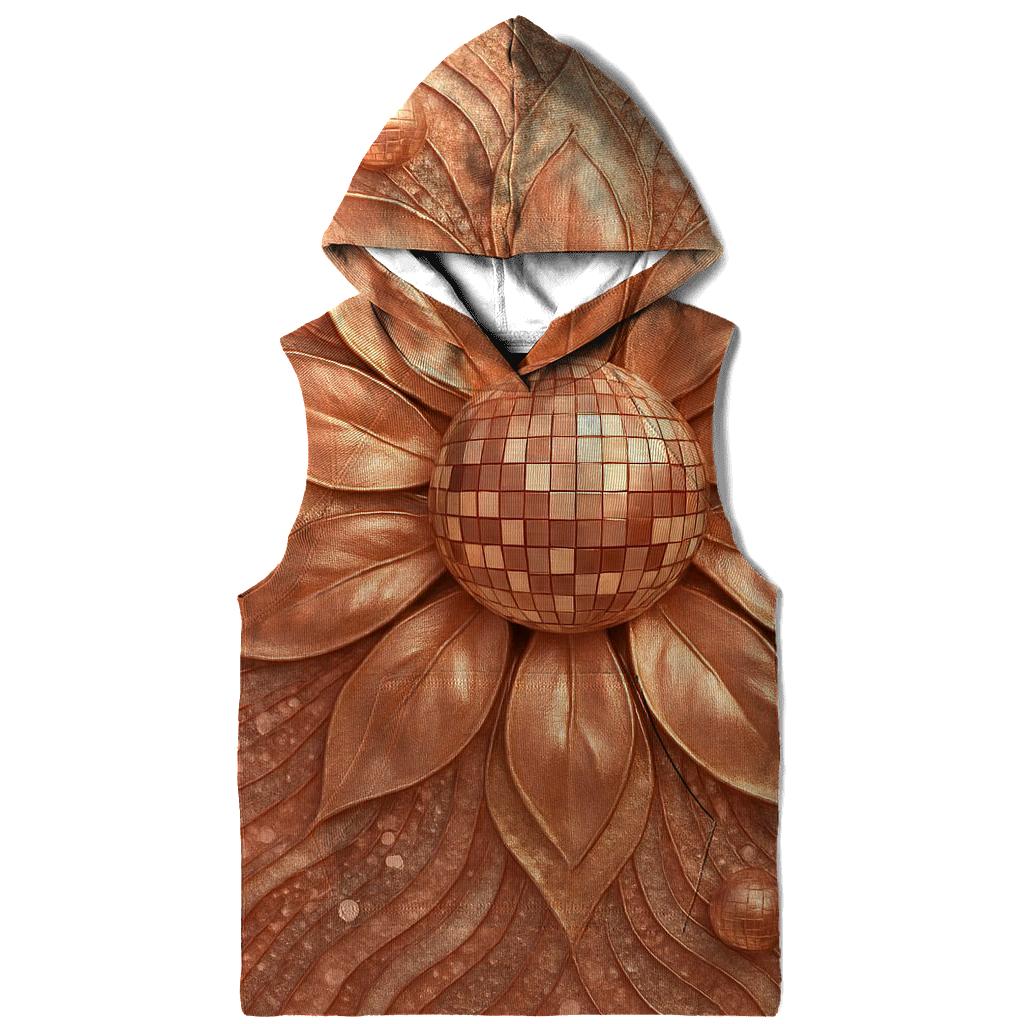 Rose Gold Disco Bloom embroidered hoodies