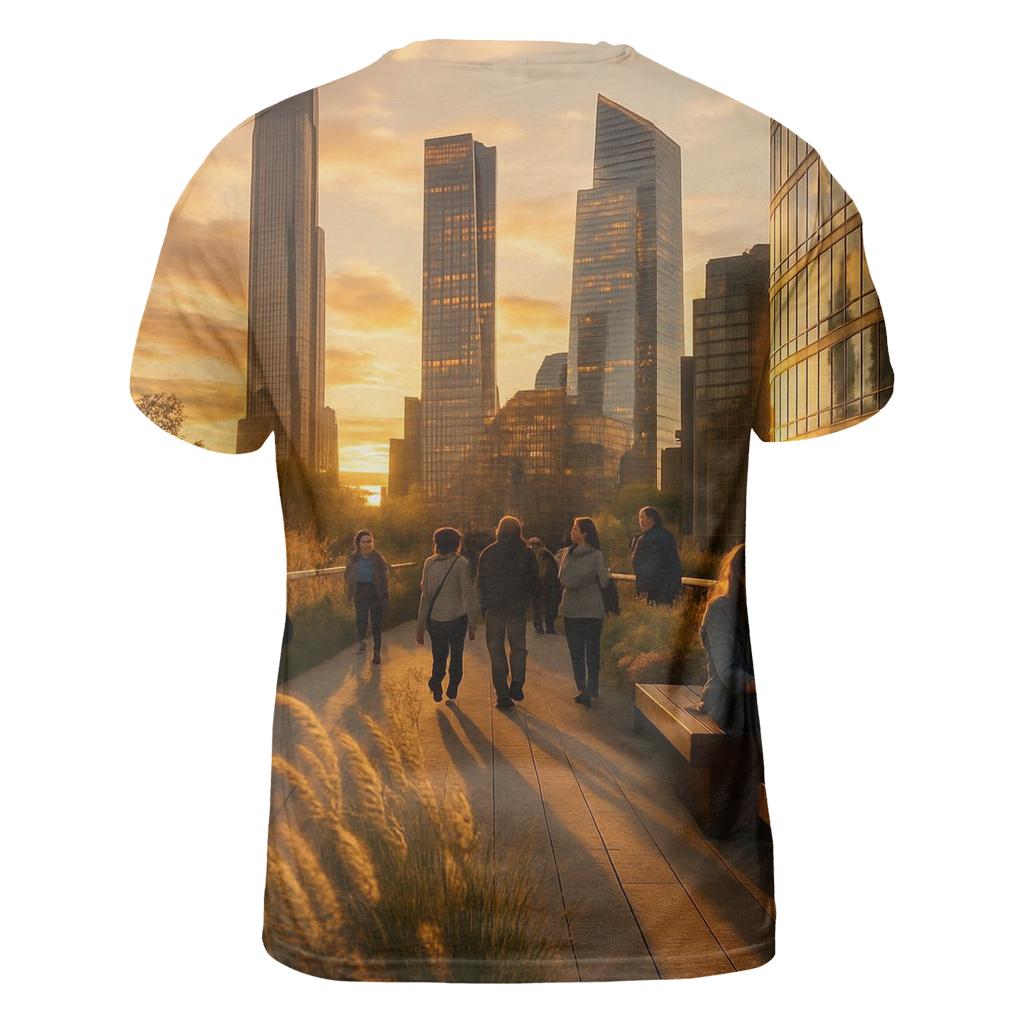 High Line Sunset With Sculptural Skyscrapers unique graphic print tees