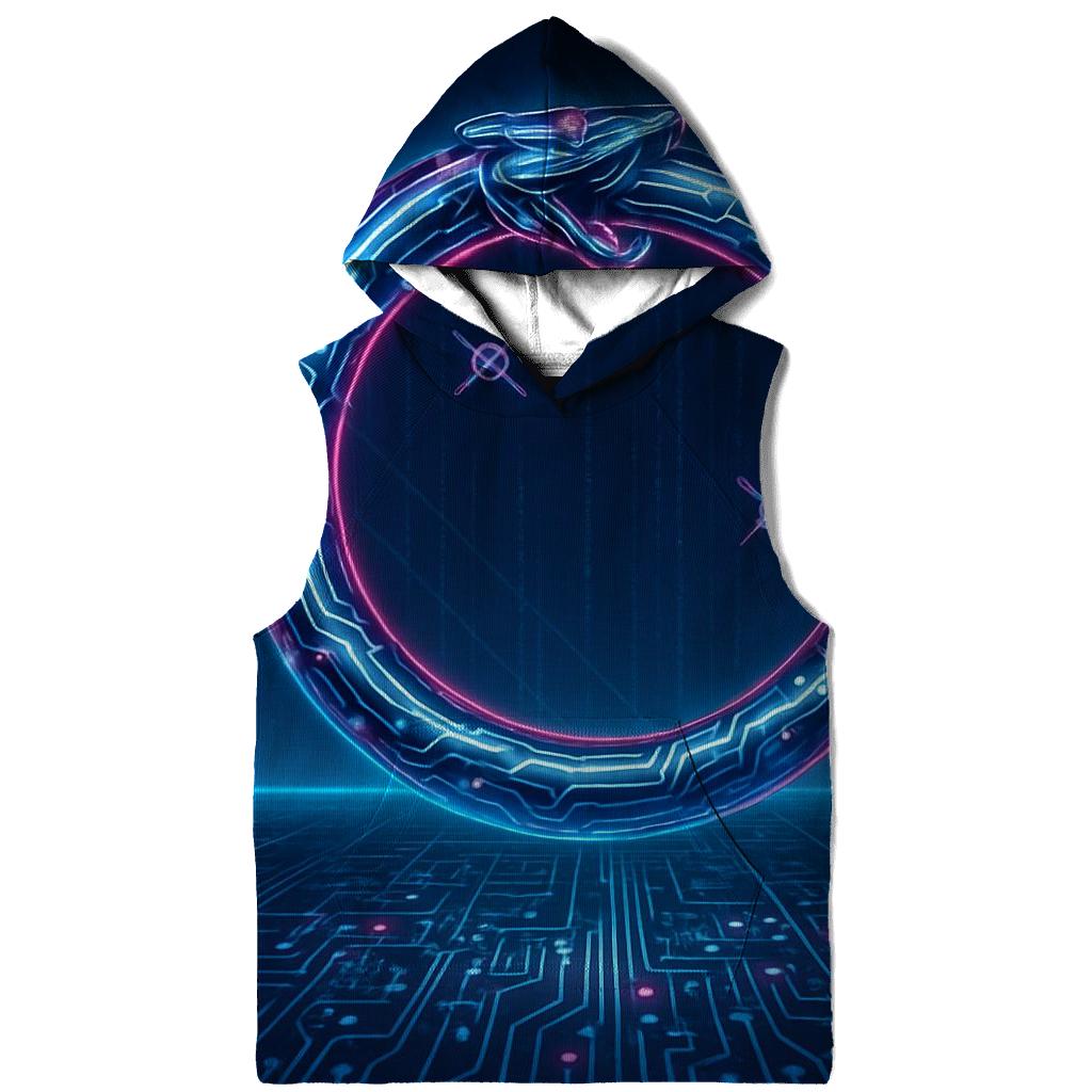Chromatic Neon Ouroboros Circuit hoodie styles