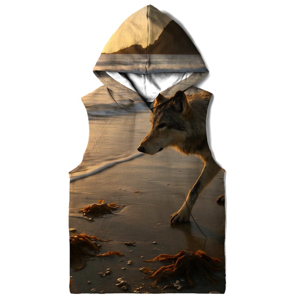 Coastal Wolf At Low Tide zip-up hoodies