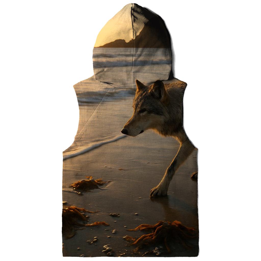 Coastal Wolf At Low Tide zip-up hoodies