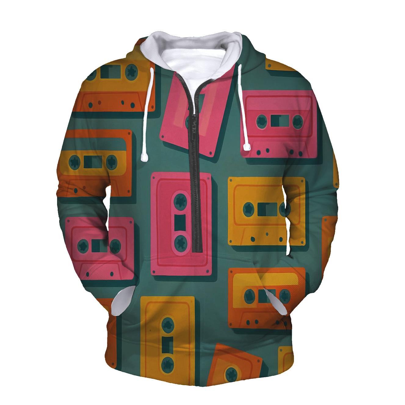 Cassette Echo Pattern pullover hoodies