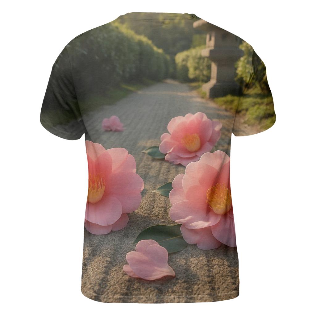 Camellia Tea Garden Afternoon creative print fashion shirts