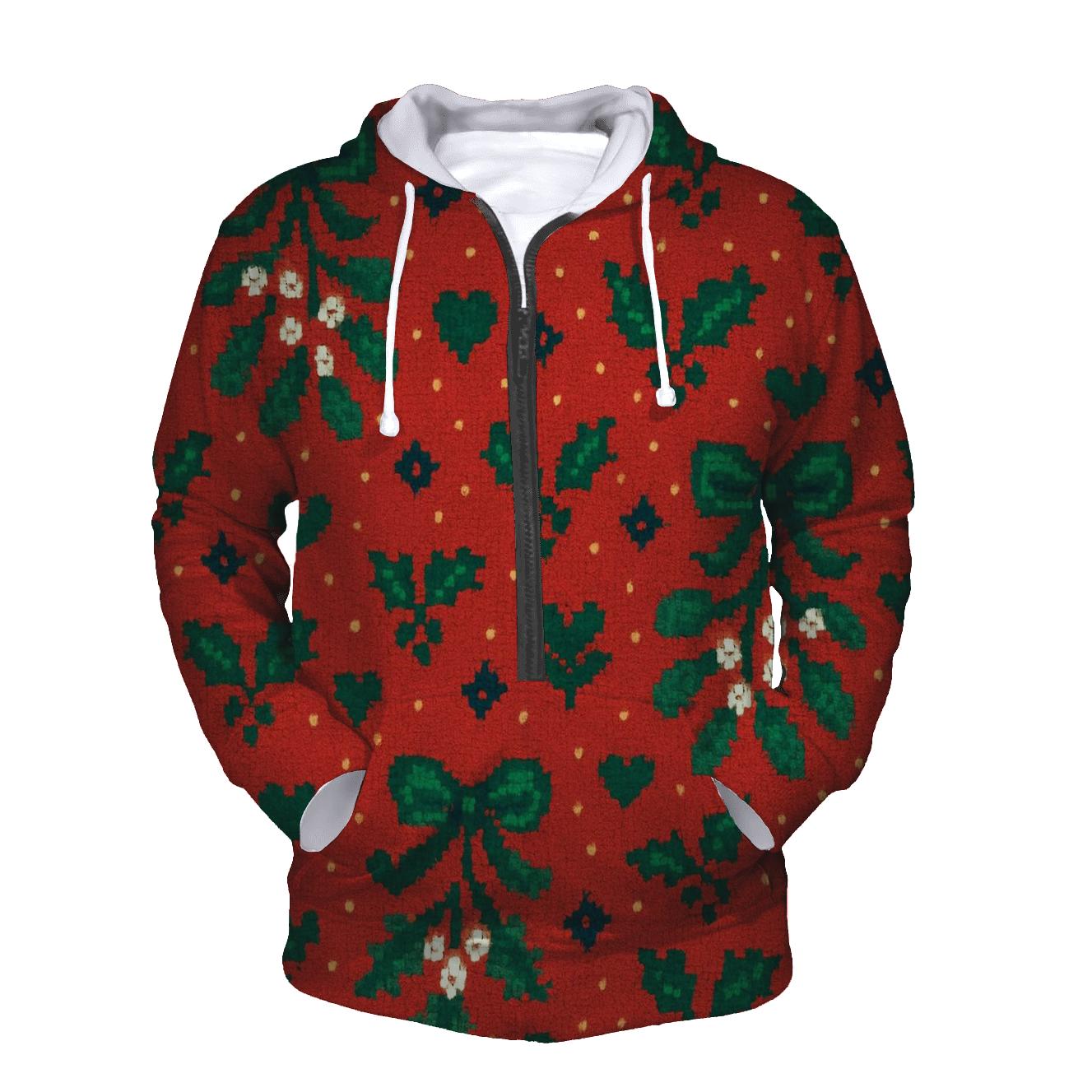 Merry Mistletoe Confetti Design printed hoodies