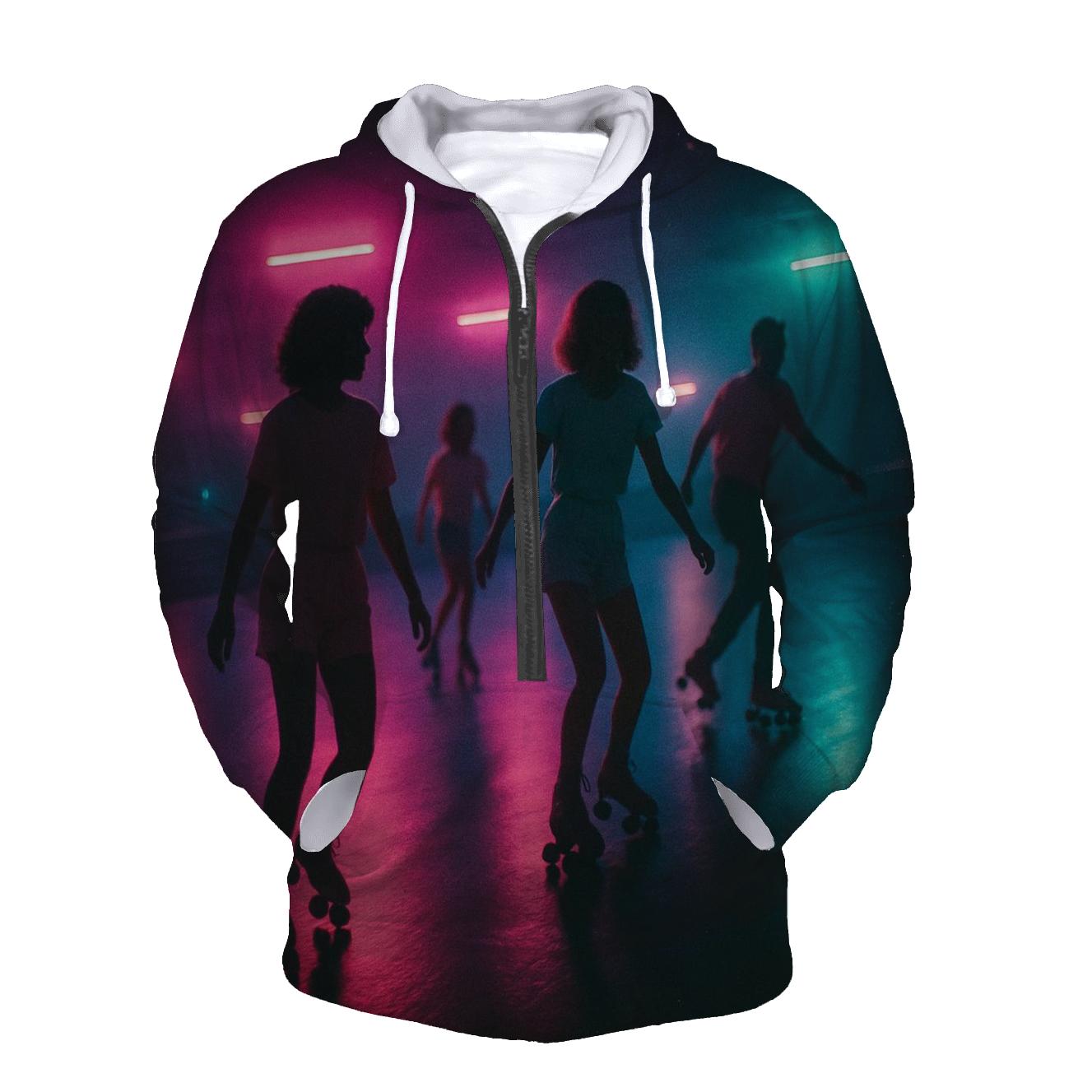 Retro Roller Rink Night premium hoodies
