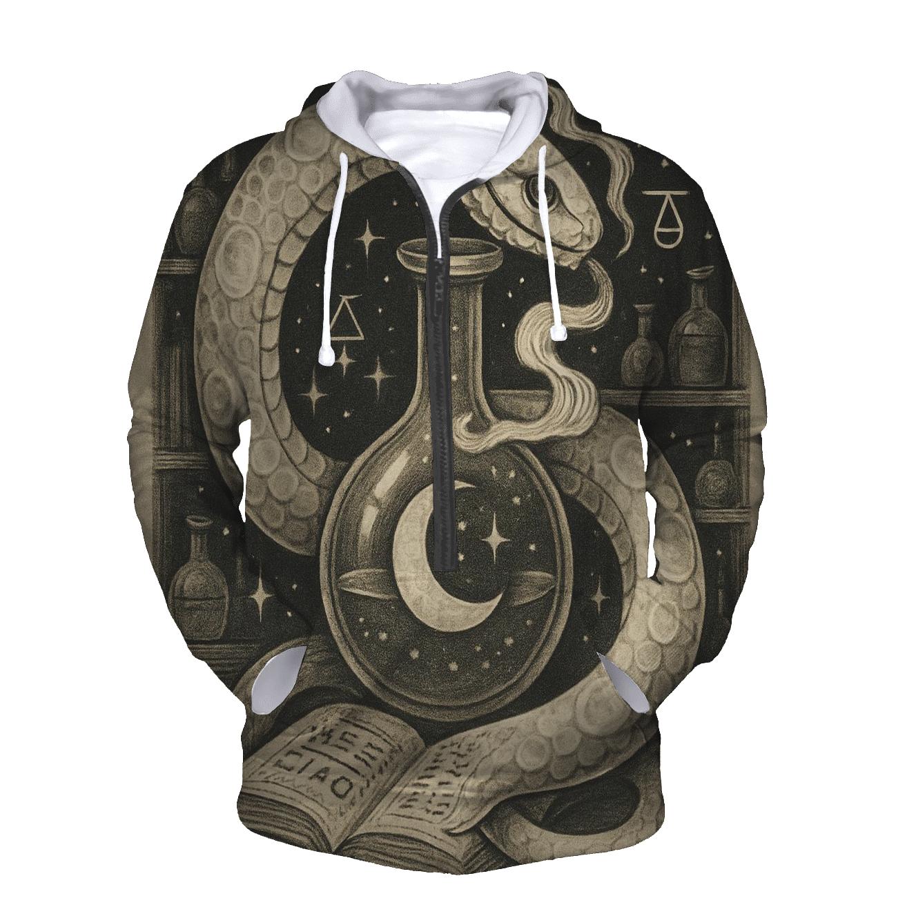 Lunar Alchemist Ouroboros zip-up hoodies